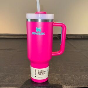 Stanley Neon Pink Quencher Tumbler with Handle